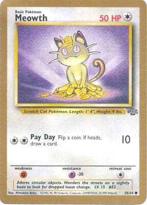Meowth 56 64 Gold Bordered Promo