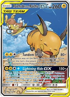 Raichu and Alolan Raichu GX Alternate Full Art
