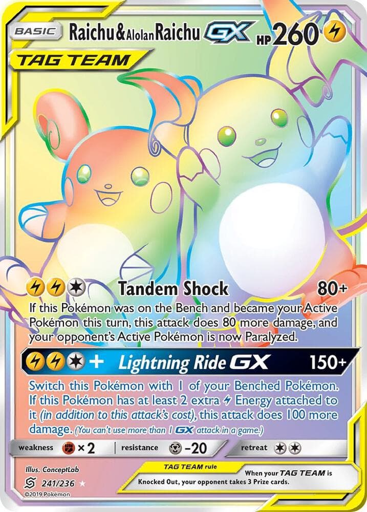 Raichu and Alolan Raichu GX Secret
