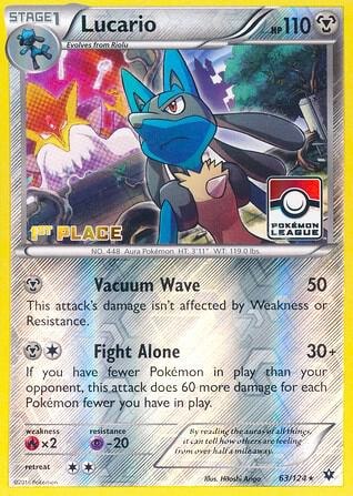 Lucario 63 124 Pokemon League 1st Place