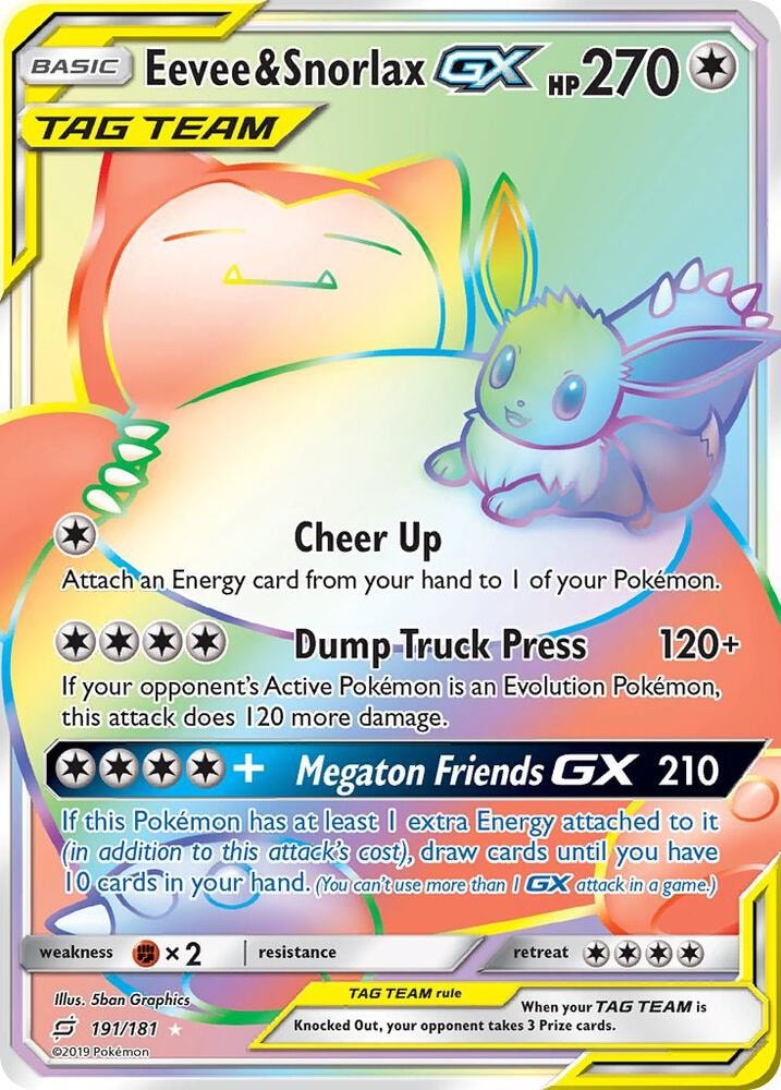 Eevee and Snorlax GX Secret