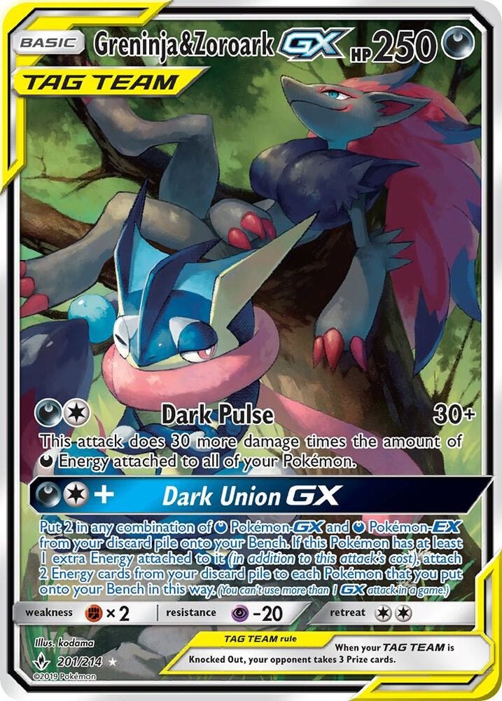 Greninja and Zoroark GX 201 Alternate Full Art