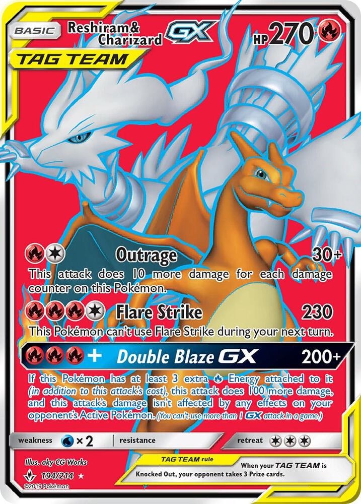 Reshiram and Charizard GX Full Art