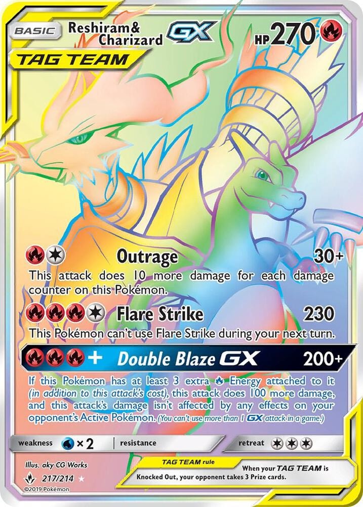 Reshiram and Charizard GX Secret
