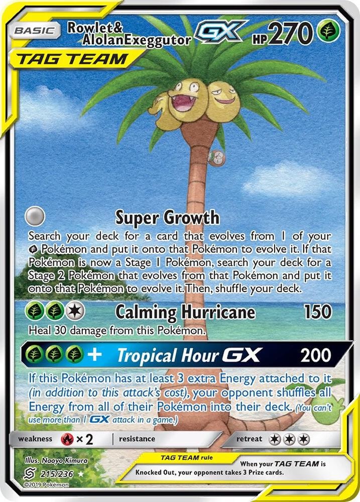 Rowlet and Alolan Exeggutor GX Alternate Full Art