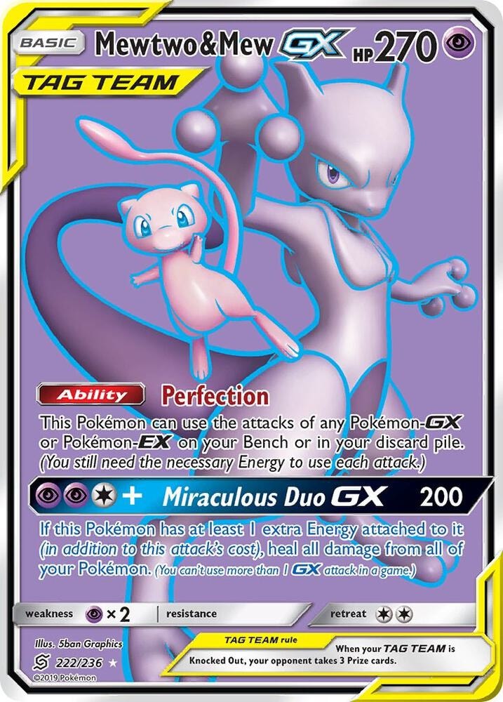 Mewtwo and Mew GX Full Art