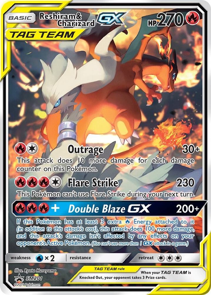 Reshiram and Charizard GX SM201