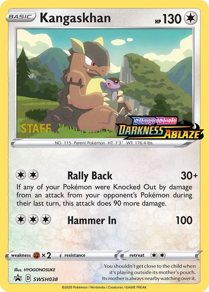 Kangaskhan SWSH038 Prerelease Staff
