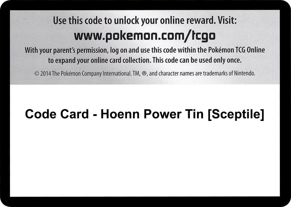 Code Card Hoenn Power Tin Sceptile