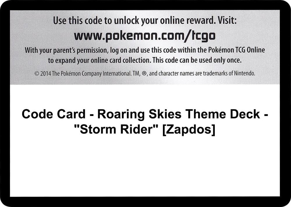 Code Card Roaring Skies Theme Deck Storm Rider Zapdos