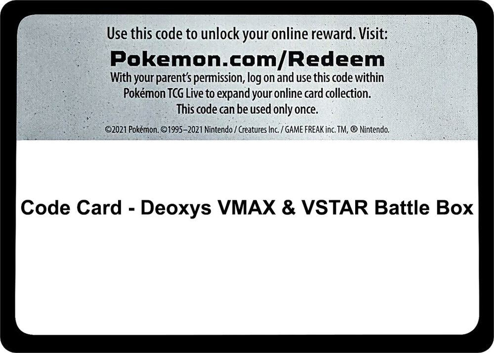 Code Card Deoxys VMAX and VSTAR Battle Box