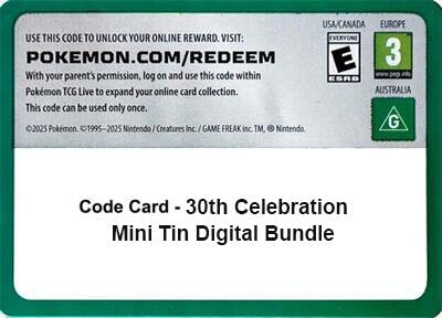 Code Card 30th Celebration Mini Tin digital bundle