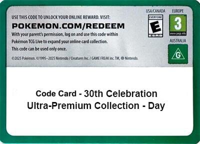 Code Card 30th Celebration Ultra Premium Collection Day