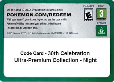 Code Card 30th Celebration Ultra Premium Collection Night