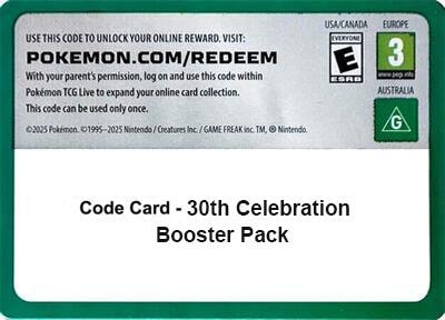 Code Card 30th Celebration Booster Pack