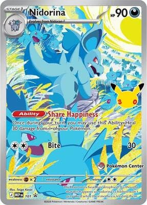 Nidorina 101 30th Celebration Pokemon Center Exclusive